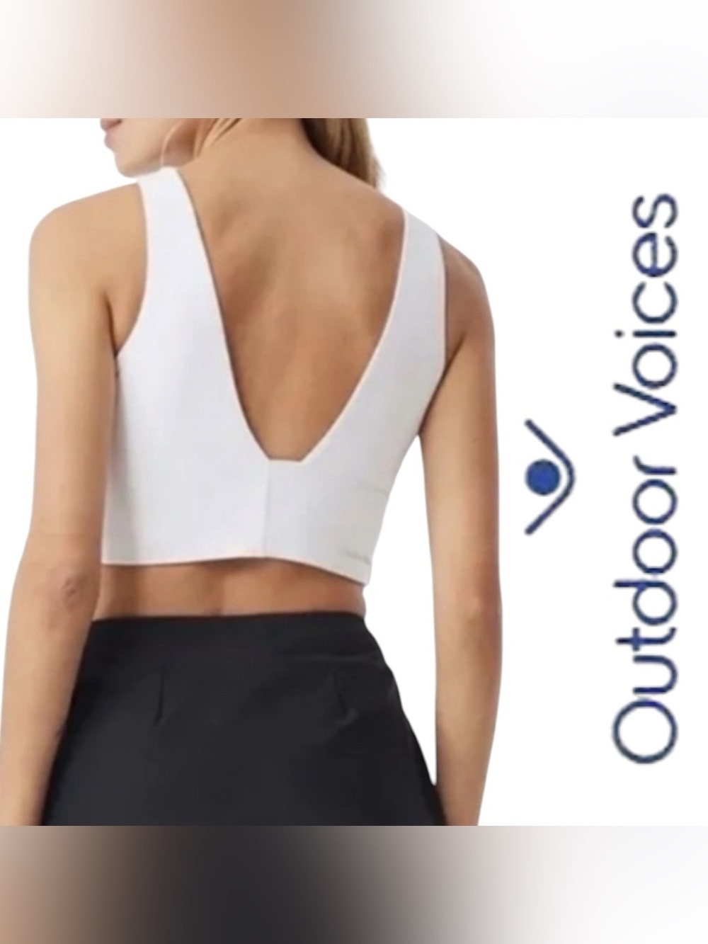 Outdoor Voices “Venus” Heathered Cream sports-bra-crop-top • Size S
